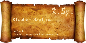 Klauber Szelina névjegykártya